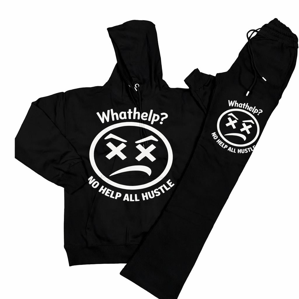 Black Logo Jogger Set (Flare Leg)