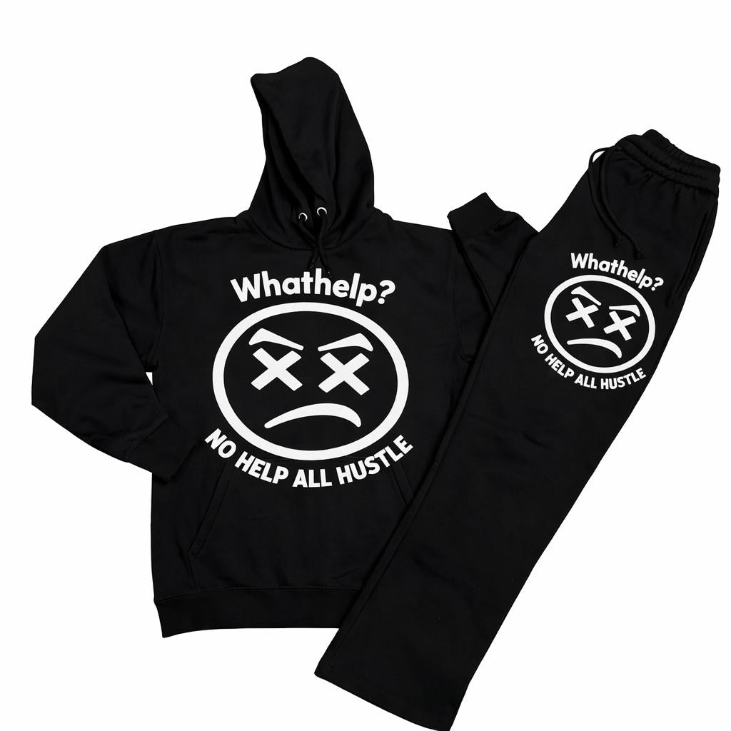 Black Logo Jogger Set (Straight Leg)